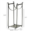 Syemin Firewood Racks and Carriers Waterproof Firewood Log Rack Heavy Duty Wood Storage Hoop Logs Stacker Stand, Black, 14.5"*13.75"*30.25" - 3 of 4