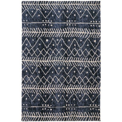 Colton Modern Geometric Blue/Ivory Area Rug