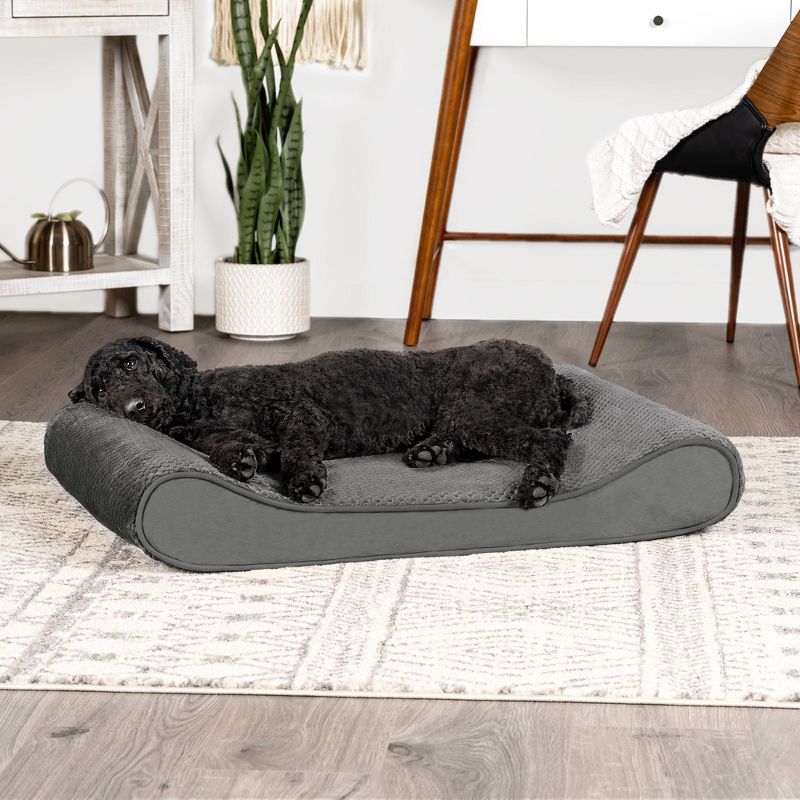 FurHaven Minky Plush & Velvet Luxe Lounger Orthopedic Dog Bed, 3 of 4