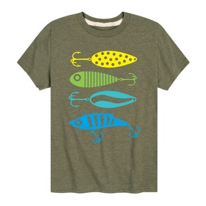 Boys' - Instant Message - Fishing Lures Short Sleeve Graphic T-Shirt - 1 of 4