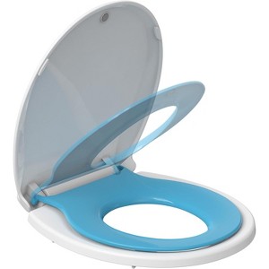 Toilet Seats Elongated,Extra Long Toilet Seat,Built-In Potty Training Seat for Toddlers, Easy Installation & Release with Hardware - 1 of 4