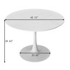 42.13"Modern Round Dining Table,Four Patchwork Tabletops with Solid Wood Veneer Table Top - 3 of 4