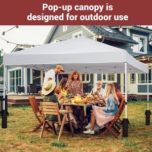10x10ft Instant Pop-Up Canopy Tent – Waterproof with Sidewalls & Wheeled Bag for Beach, Parties, Outdoor (White) - 1 of 4