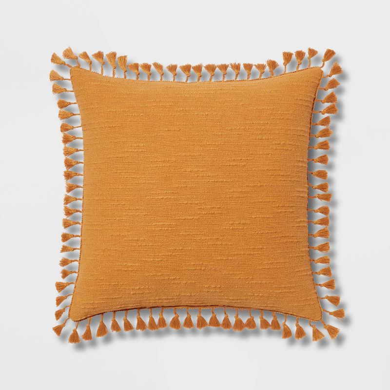 Euro Textured Slub Tassel Decorative Throw Pillow - Threshold™, 1 of 11