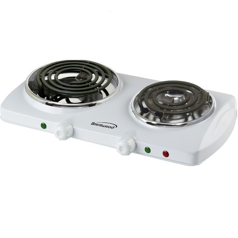 White Electric Countertop Range Spiral Coil Double Burners – R & B