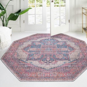 Unique Loom Nostalgia Ella Floral Washable Indoor Flatweave Woven Area Rug - 1 of 3