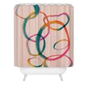 Thirty One Illustrations Love and Aberration Shower Curtain Pink - Deny Designs - 1 of 2