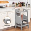 Whizmax Toddler Kitchen Stool Tower, 3-Level Adjustable with Chalkboard & Safety Rail, Kids Learning Step Stool for Kitchen Counter and Bathroom Sink - 4 of 4