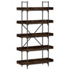vidaXL Bookcase 5-Tier Smoked Oak 39.4 in.x13 in.x71.1 in. Engineered Wood - 2 of 4