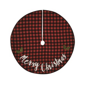 Transpac Polyester 48.03 in. Multicolor Christmas Buffalo Check Tree Skirt - 1 of 2