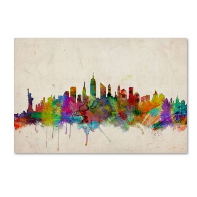 22" x 32" New York Skyline by Michael Tompsett - Trademark Fine Art