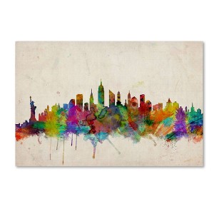 22" x 32" New York Skyline by Michael Tompsett - Trademark Fine Art: Gallery Wrapped, Giclee Canvas, Modern Decor - 1 of 4
