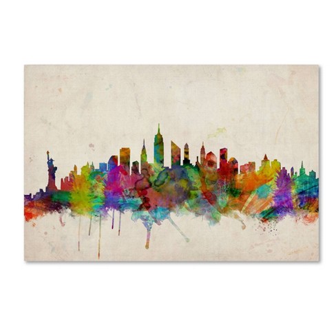 Trademark Fine Art 'Worcester England Skyline' Canvas Art by Michael  Tompsett 