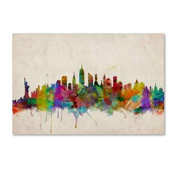 22" x 32" New York Skyline by Michael Tompsett - Trademark Fine Art