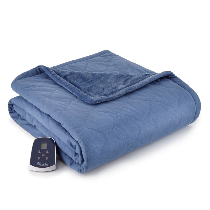 Micro Flannel Reversible Electric Throw Blanket 62" x 84" by Shavel Home Products, 1 of 5