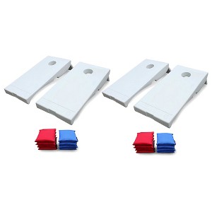 Driveway Games 2 by 4 Foot All Weather Indoor and Outdoor Portable Cornhole Boards with Locking Bag Storage and Bean Bags, White (2 Pack) - 1 of 4