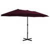 vidaXL Garden Parasol Bordeaux Red Polyester, Aluminum Extra large - 2 of 2
