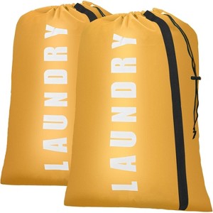 2 Pack Large 24" x 36" Travel Laundry Bags, Cyan + Gray Dirty Clothes Organizers for Camping - 1 of 4