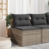 VidaXL Patio Sofas Armless with Cushions 2 pcs Gray Poly Rattan - 3 of 4