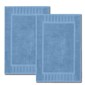 White Classic Cotton Bath Mat Floor Towel [Not a Rug] 2-Pack - 22x34" - 1 of 4