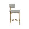 Meridian Furniture,Rivage Light Grey Durable Linen Textured Fabric Stool, Set of 2 - 4 of 4