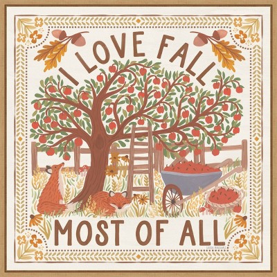 Autumn Days II 30" x 30" Brown Framed Canvas Wall Art Print