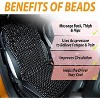 Zone Tech Black Wooden Beaded Comfort Seat Cover - Premium Quality Full Car Driver Seat Cushion w/ High Ventilation - 4 of 4