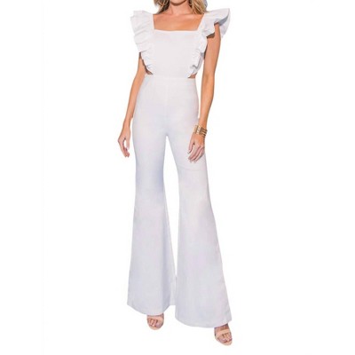 Women's ALLURING DREAM STRETCH DENIM JUMPSUIT - FLYING TOMATO