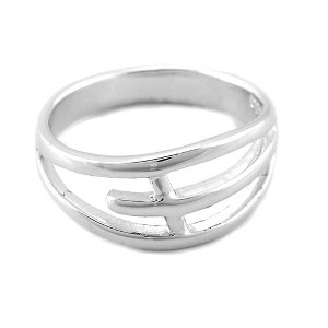 Dicksons Horizontal Thin Box Cutout Cross Silver-Plated Inspirational Ring Size 7 - 1 of 1