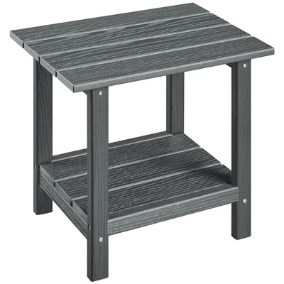 Yaheetech 2-Tier HDPE Adirondack Side Table for Beach, Porch, Patio, Poolside