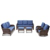 Buenhomino 6 Piece Patio Furniture Set, Wicker Patio Conversation Sets with Swivel Chairs, Outdoor Sectional Sofa Sets with 2 Ottoman for Backyard - 2 of 4