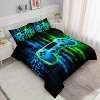 Boersma Green Gamepad Comforter Set 3D Gamepad Printed Bedding Set with 1 Comforter and 2 Pillowcases for Boys and Girls Bedroom All Season - 2 of 4