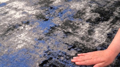Adare Blue and Gray Abstract 5' x 7' Synthetic Area Rug