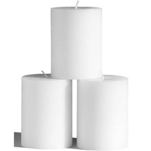 3x4 inch Pillar Candles Set of 3 ¨C Unscented Dripless Rustic Candles for Decor, Centerpieces, Weddings - 1 of 4
