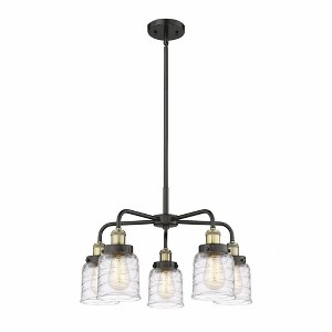 Bell - 5 Light Stem Hung Chandelier In Art Deco Style-14.75 Inches Tall and 23 Inches Wide - 1 of 1