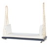 NicBex Patio Wooden Hanging Chair,Porch Swing with Cushion&Pillows,Outdoor Swing Chair with 10.8ft Rope,Swing Sets for Backyard,Lawn,Garden,Natural - 2 of 4
