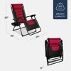 Best Choice Products Oversized Padded Zero Gravity Chair, Folding Outdoor Patio Recliner w/ Side Tray - 2 of 4