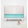 Bacati - Safari Animals Aqua Grid Print 100 percent Cotton Universal Baby US Standard Crib or Toddler Bed Fitted Sheet - 4 of 4