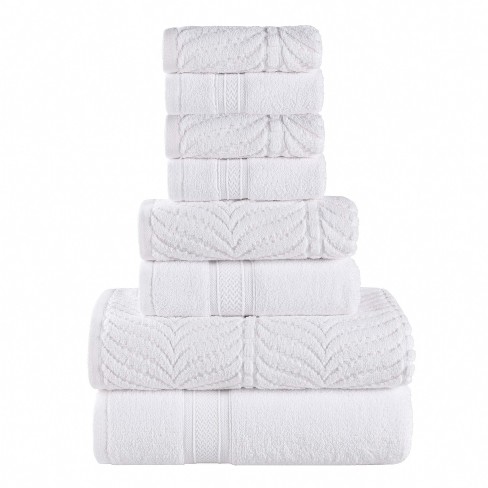 White Seventeen Piece Soft Cotton Bath Towel Set