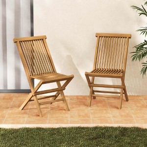 Costway Patio Chairs Set of 2/4 with Slatted Seat & Backrest No Assembly Needed for Poolside - 1 of 4