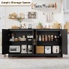 31.5'' Sideboard Buffet Cabinet with 2/4 Rattan Doors, Modern TV Console Accent Coffee Bar Table Cabinet, for Living Room, Kitchen, Hallway, Dining - 4 of 4
