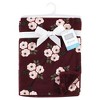 Hudson Baby Infant Girl Plush Blanket with Furry Binding and Back, Burgundy Floral, One Size - 2 of 2