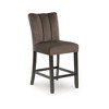 Signature Design by Ashley Zendalia Upholstered Counter Height Bar Stools - Set of 2, Mocha Brown Velvet with Channel Stitching - 4 of 4