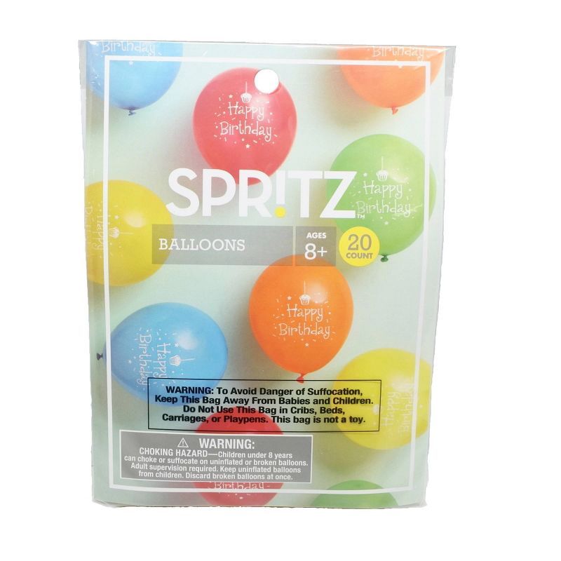 20ct Happy Birthday Printed Balloons - Spritz&#8482;, 1 of 5