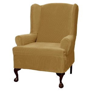 Gold Collin Stretch Wingchair Slipcover - Maytex