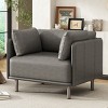 39" Vintage Faux Leather Lounge Chair for Living Room Bedroom,Deep Seat Upholstered Accent Armchair,Home Office Comfy Reading Chair-Coolbibila - 3 of 4
