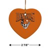 Buffalo State College Bengals Primary Logo HeartShaped Porcelain Holiday Christmas Tree Ornament  2.8" - 3 of 4