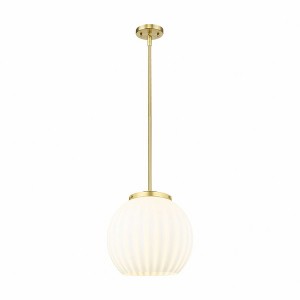 White Venetian - 1 Light Stem Hung Pendant In Modern Style-17 Inches Tall and 13.75 Inches Wide - 1 of 1