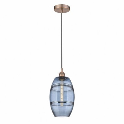 Vaz - 1 Light Cord Hung Mini Pendant In Industrial Style-9.88 Inches Tall and 8 Inches Wide