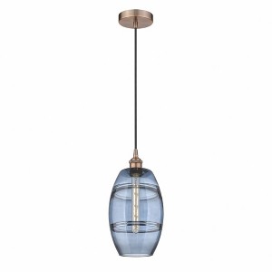 Vaz - 1 Light Cord Hung Mini Pendant In Industrial Style-9.88 Inches Tall and 8 Inches Wide - 1 of 1